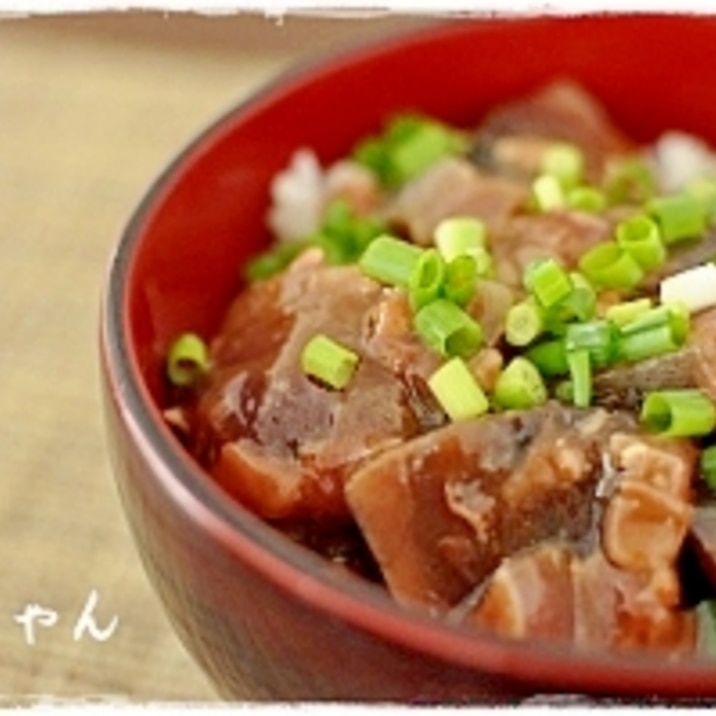 カツオをダブルで！カツオの酒盗和え丼♪